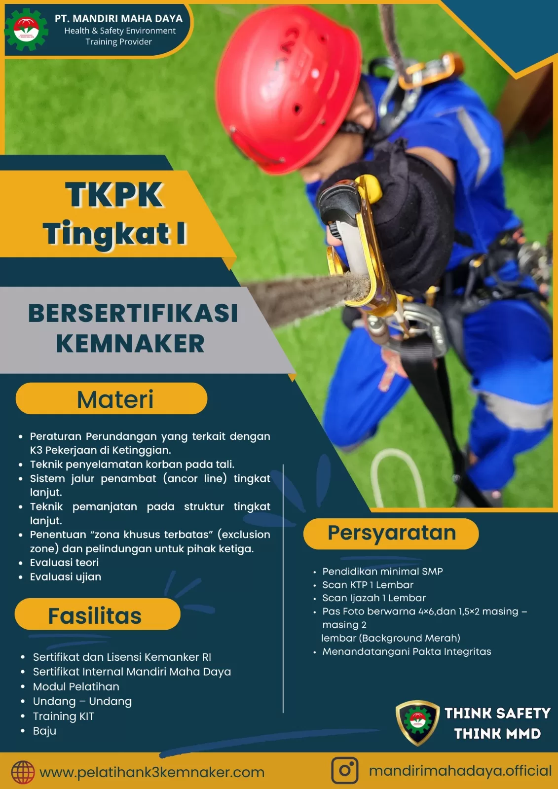 Training Akses Tali 1 Flyer Pelatihan TKPK 1