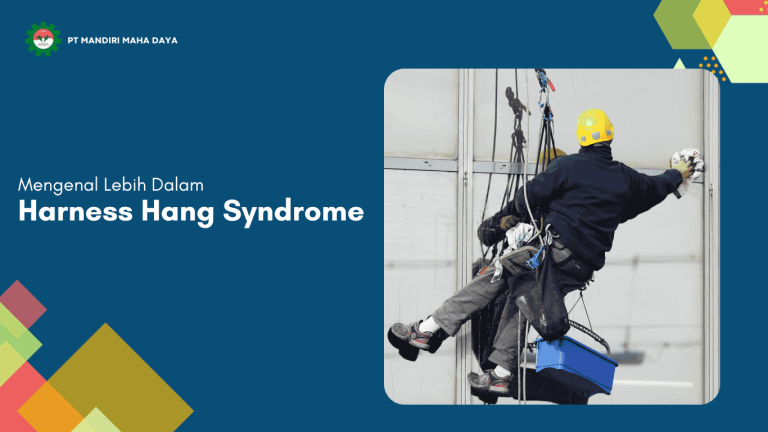 Mengenal Lebih Dalam Harness Hang Syndrome/Suspension Intolerance 12 banner berwarna biru dengan tulisan "mengenal lebih dalam harness hang syndrome"