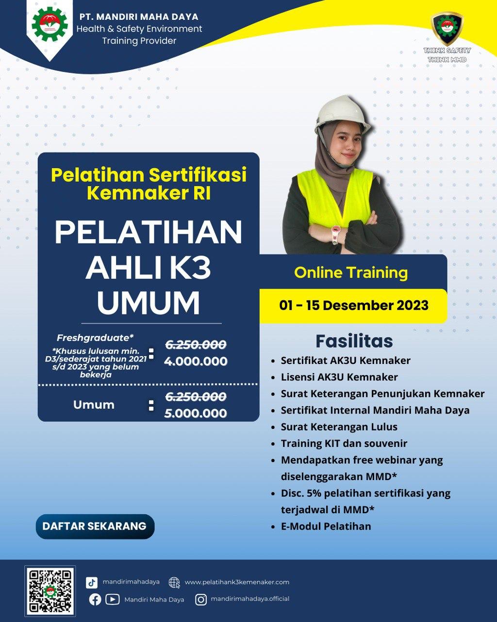 banner pelatihan ahli k3 umum november