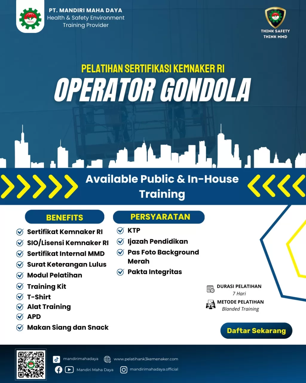 flyer pelatihan gondola terbaru