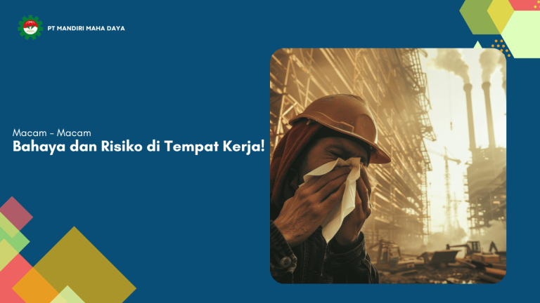 flyer untuk artikel macam-macam bahaya dan risiko di tempat kerja