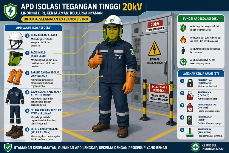 APD Isolasi Tegangan Tinggi 20kV untuk K3 Teknisi Listrik 18 Teknisi Listrik