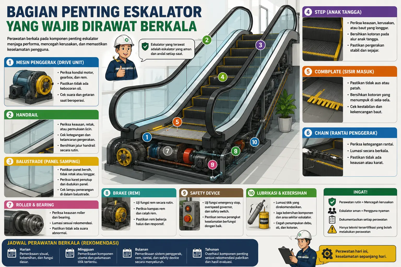 Bagian Penting Eskalator