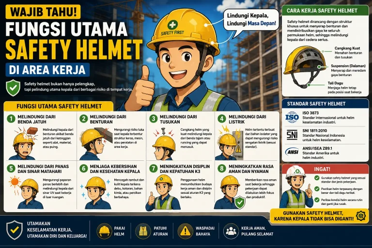 Wajib Tahu! Fungsi Utama Safety Helmet di Area Kerja 9 Safety Helmet