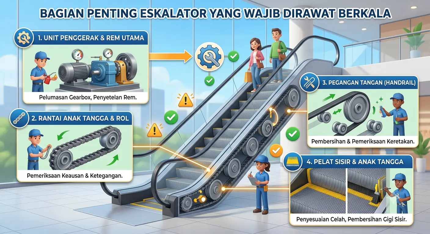 Bagian Penting Eskalator
