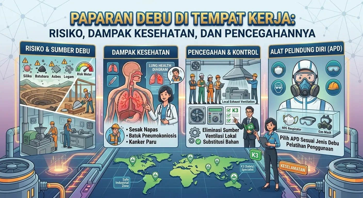 Paparan Debu di Tempat Kerja: Risiko, Dampak Kesehatan, dan Pencegahannya 1 Paparan Debu