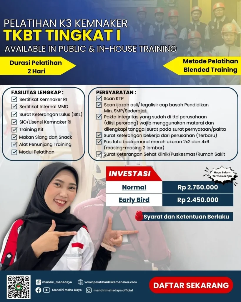 Pelatihan TKBT 2 Sertifikasi KEMNAKER 1